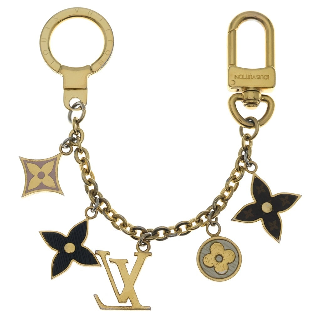 LOUIS VUITTON(ルイヴィトン) ビジュー サック シェンヌ・スプリングストリート バッグチャーム キーリング ゴールド×ブラック×ピンク メタル M68999 レディース
