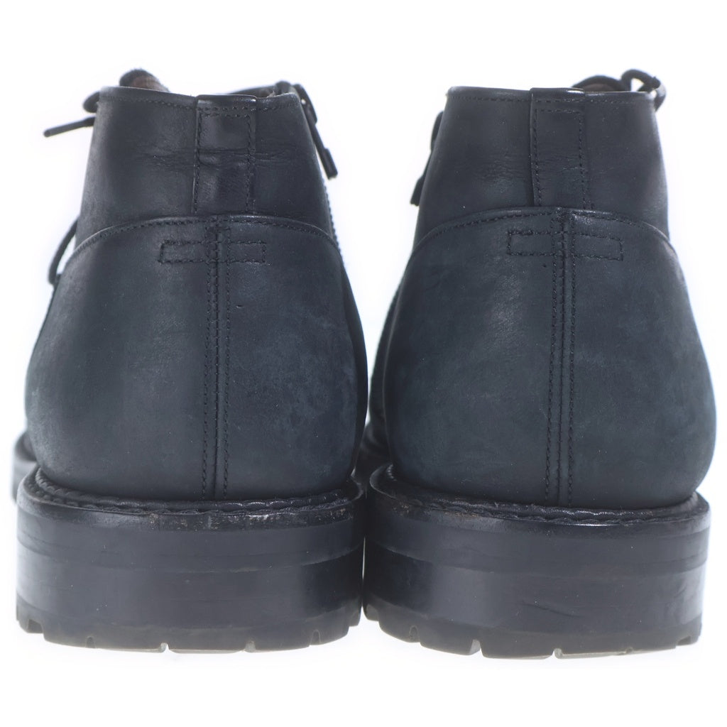 HELMUT LANG(ヘルムートラング) 10AW レースアップ サイドジップ レザー ショートブーツ シューズ ブラック レディース