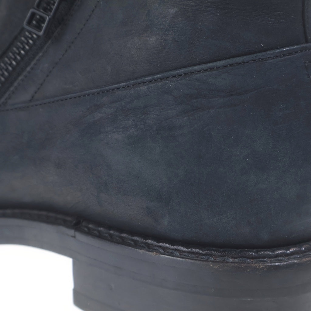 HELMUT LANG(ヘルムートラング) 10AW レースアップ サイドジップ レザー ショートブーツ シューズ ブラック レディース