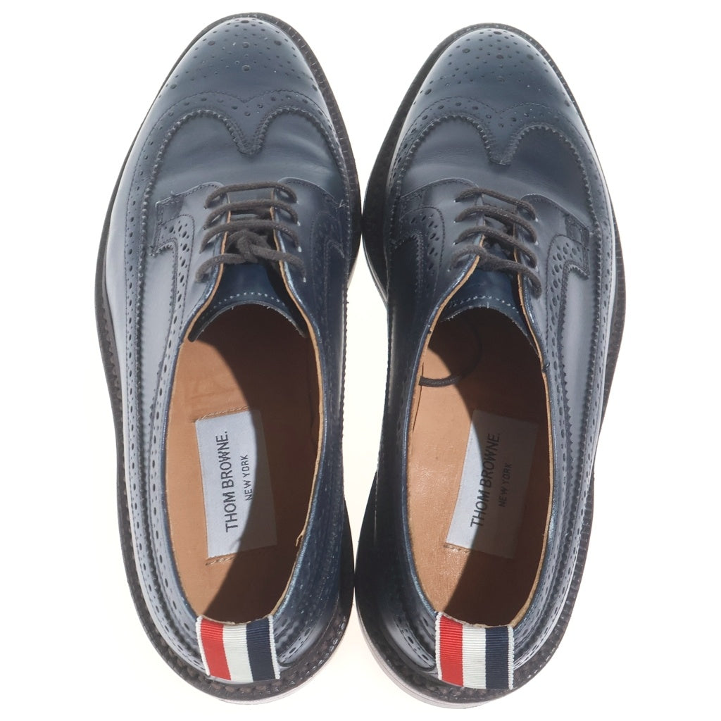 THOM BROWNE(トムブラウン) ウィングチップ メダリオン レザー ドレス シューズ ネイビー