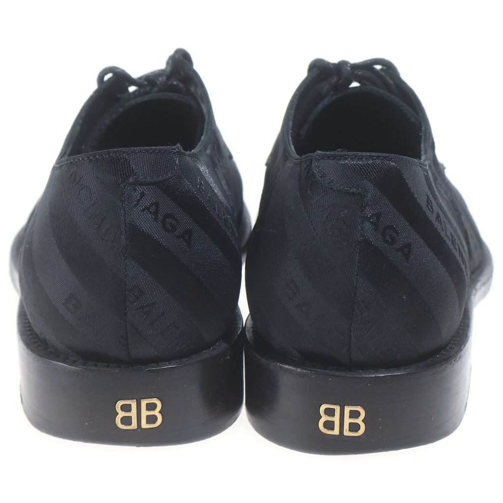 BALENCIAGA(バレンシアガ) オールオーバーロゴ レースアップ ドレス ダービーシューズ ブラック