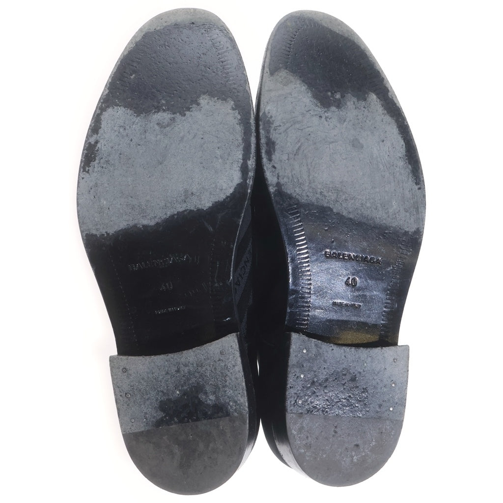 BALENCIAGA(バレンシアガ) オールオーバーロゴ レースアップ ドレス ダービーシューズ ブラック