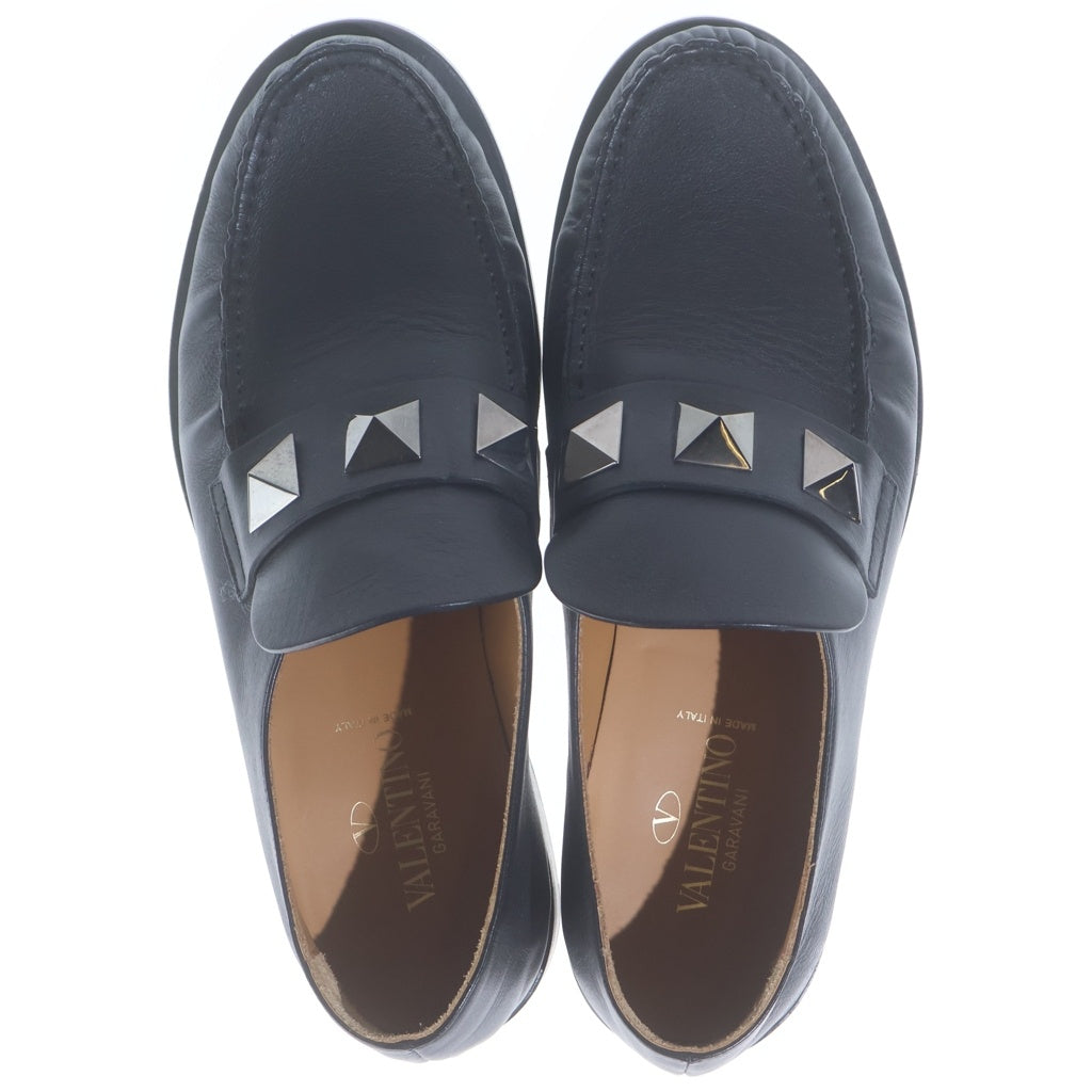 VALENTINO(ヴァレンティノ) ロックスタッズ レザー ローファー シューズ ブラック