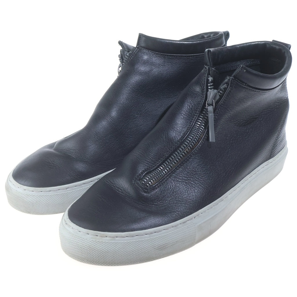 DIEMME(ディエッメ) フロントジップアップ レザーシューズ ハイカットスニーカー ブラック