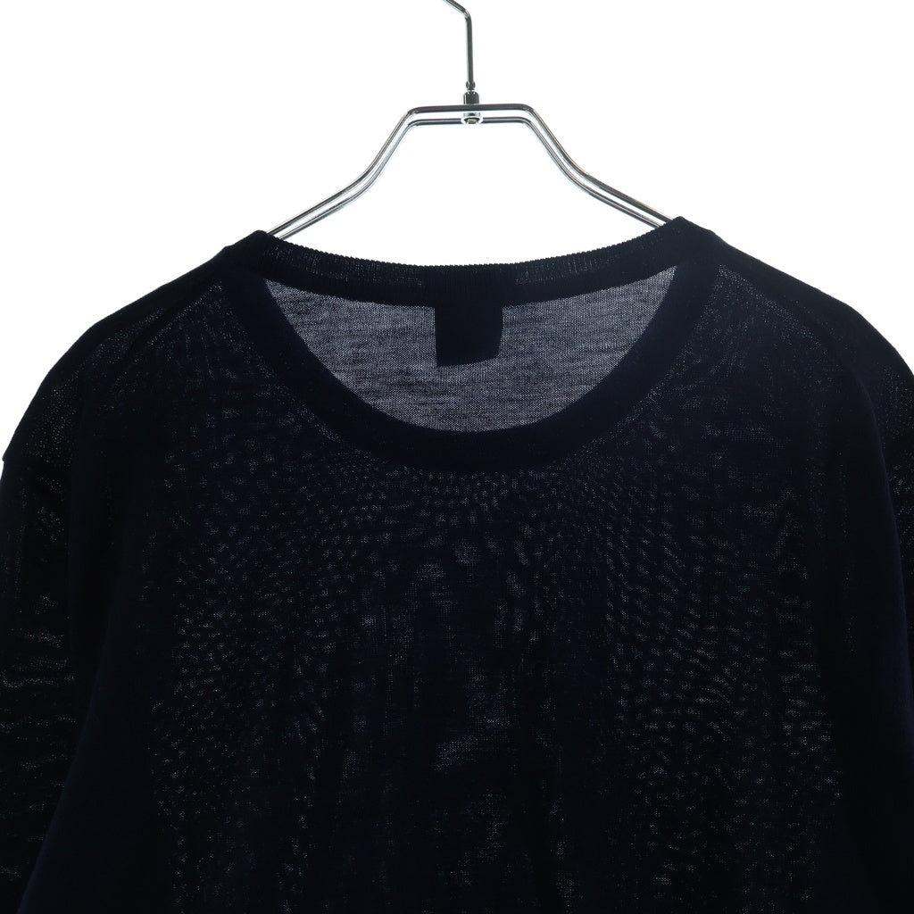 BOSS(ボス) ロングTシャツ 長袖ニット ネイビー ウール