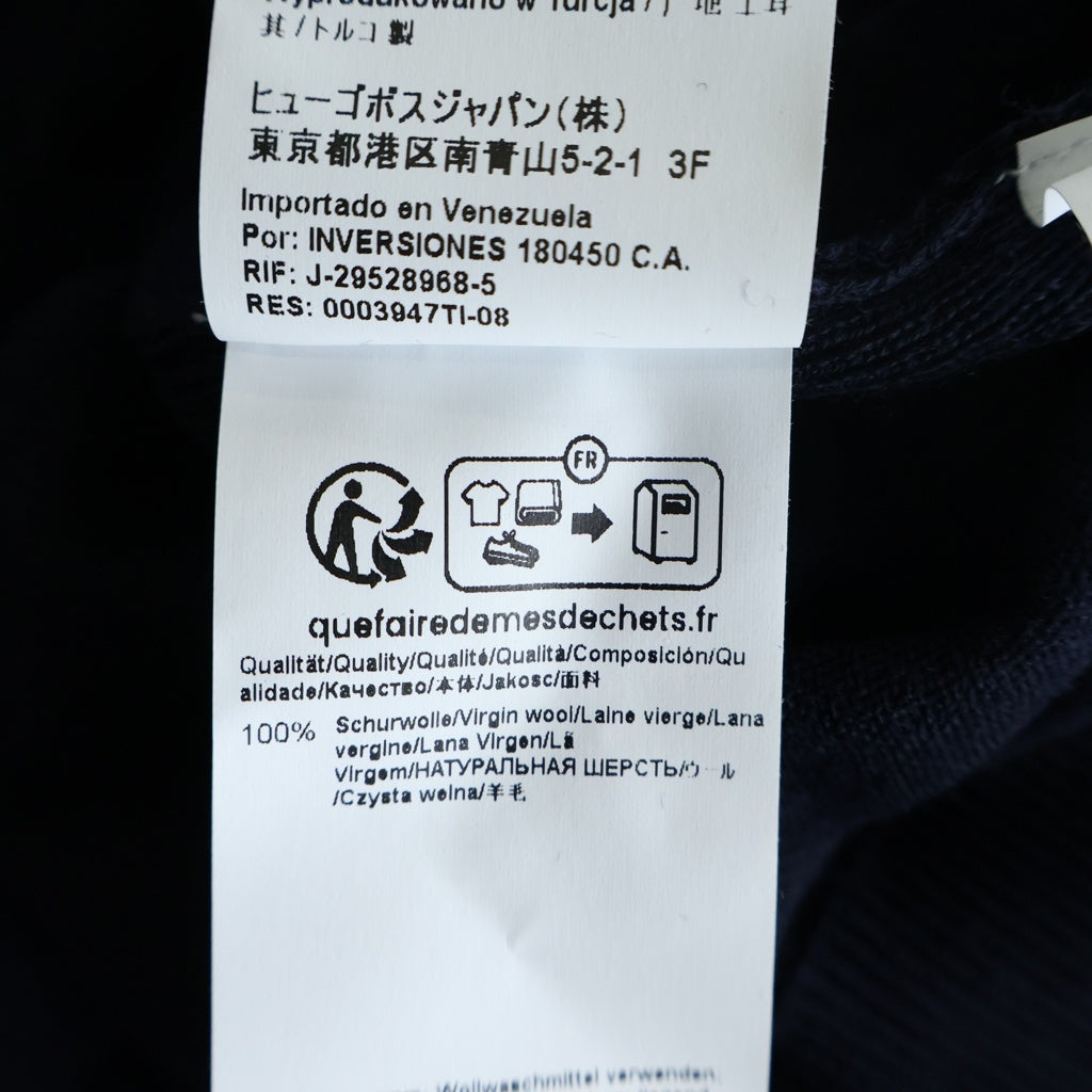 BOSS(ボス) ロングTシャツ 長袖ニット ネイビー ウール