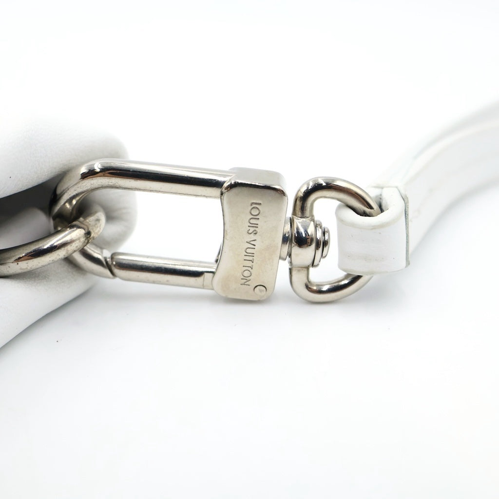 LOUIS VUITTON(ルイヴィトン) ニュースペーパー クラッチバッグ セカンドバッグ ホワイト レザー M80849 シルバー金具