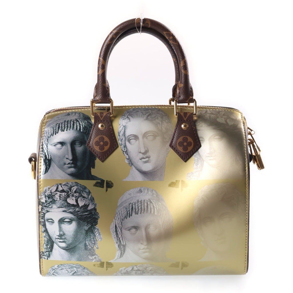 LOUIS VUITTON(ルイヴィトン) スピーディバンドリエール25 フォルナセッティ コラボ 2WAYハンドバッグ ショルダーバッグ ブラウン×メタリックイエロー レザー×PVC M59136 ゴールド金具 レディース