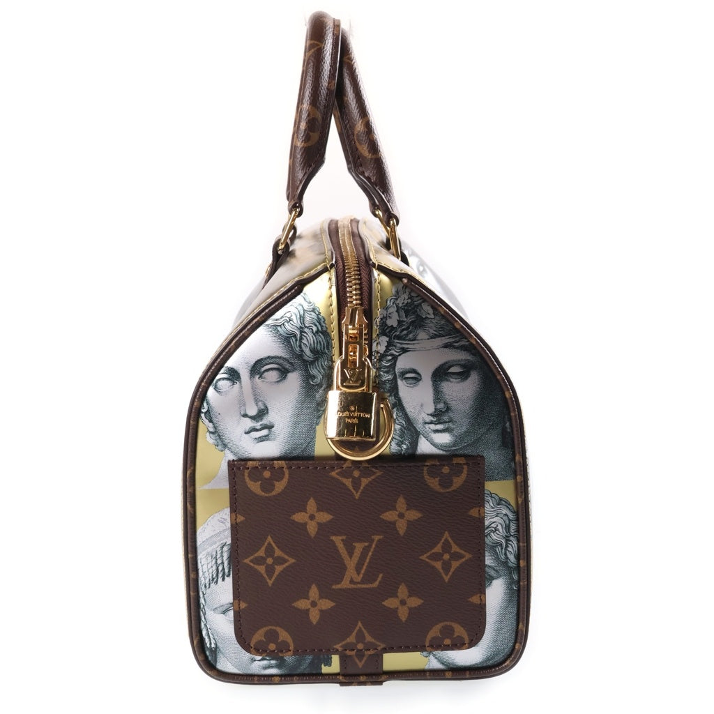 LOUIS VUITTON(ルイヴィトン) スピーディバンドリエール25 フォルナセッティ コラボ 2WAYハンドバッグ ショルダーバッグ ブラウン×メタリックイエロー レザー×PVC M59136 ゴールド金具 レディース