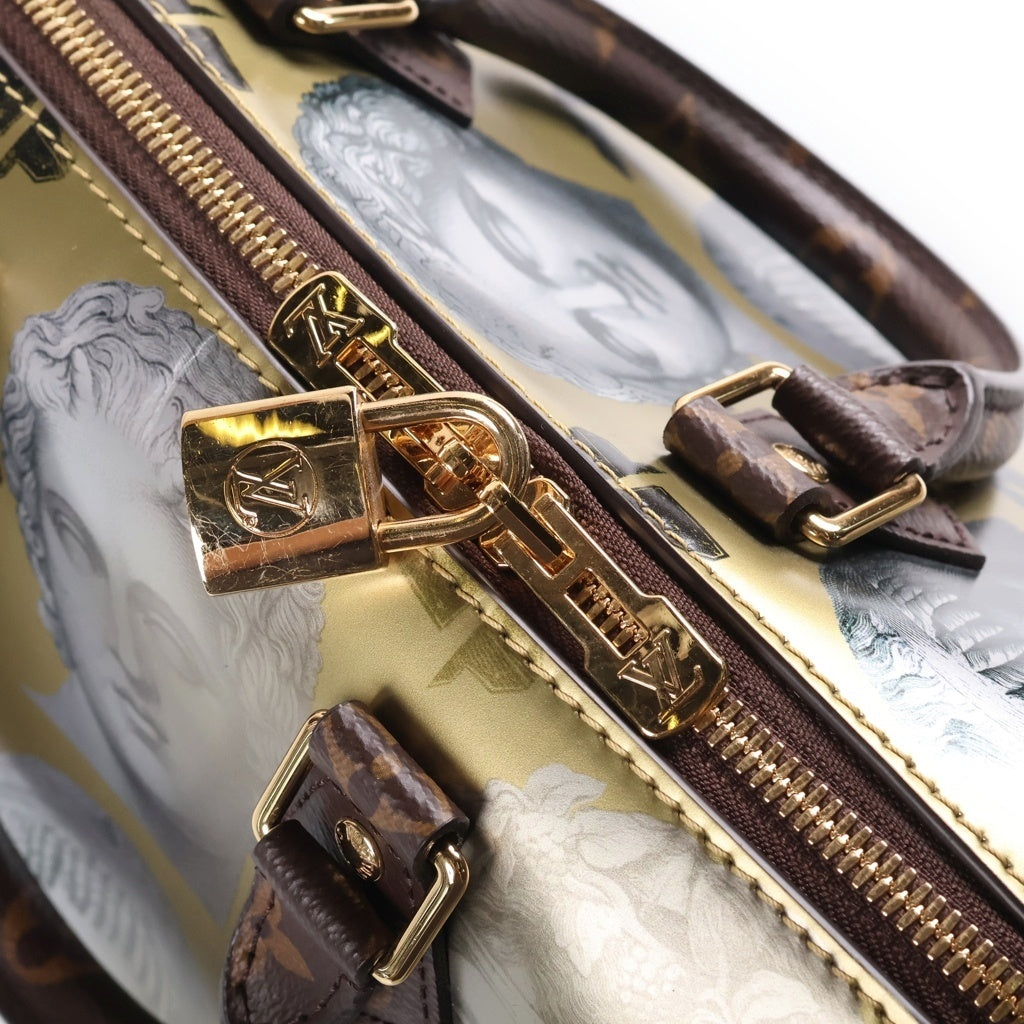 LOUIS VUITTON(ルイヴィトン) スピーディバンドリエール25 フォルナセッティ コラボ 2WAYハンドバッグ ショルダーバッグ ブラウン×メタリックイエロー レザー×PVC M59136 ゴールド金具 レディース