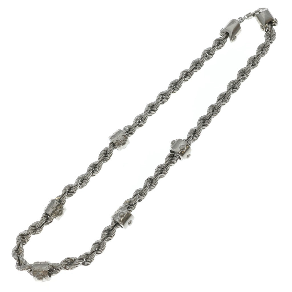 LOUIS VUITTON(ルイヴィトン) LV ロープ モノグラム チェーン ネックレス シルバー M01748