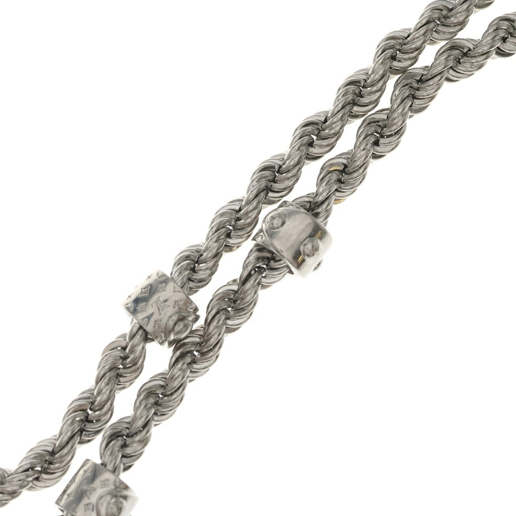LOUIS VUITTON(ルイヴィトン) LV ロープ モノグラム チェーン ネックレス シルバー M01748