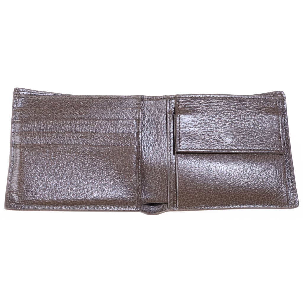 GUCCI(グッチ) GGスプリーム コンパクトウォレット 二つ折り財布 カードケース ベージュ PVC 768244