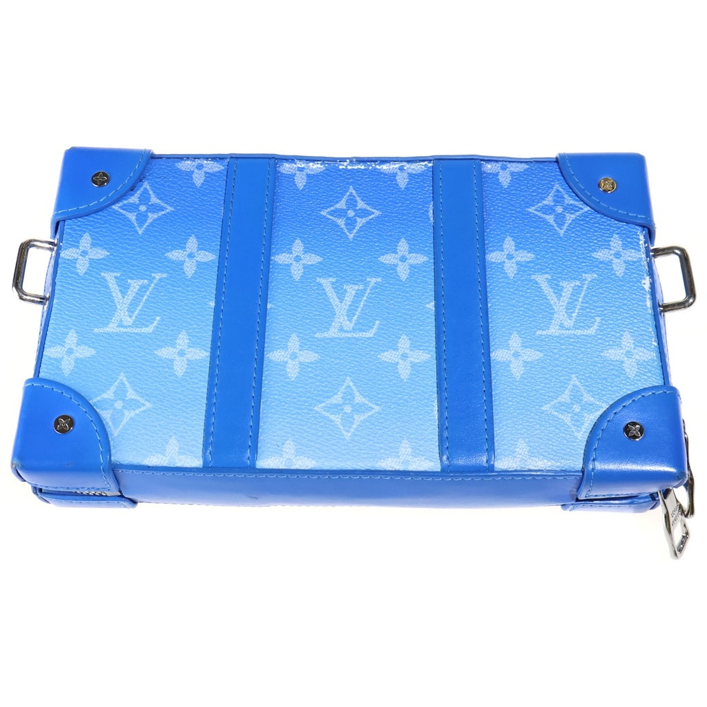 LOUIS VUITTON(ルイヴィトン) モノグラムクラウド ソフトトランクウォレット ショルダーバッグ ブルー レザー M45432 シルバー金具 レディース