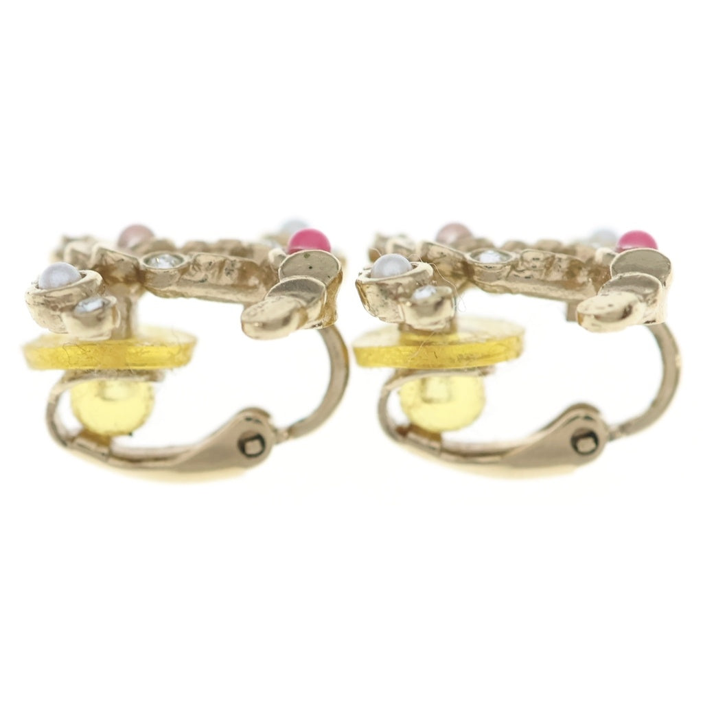 CHANEL(シャネル) ココマーク ストーン パール イヤリング ゴールド×ピンク GP レディース