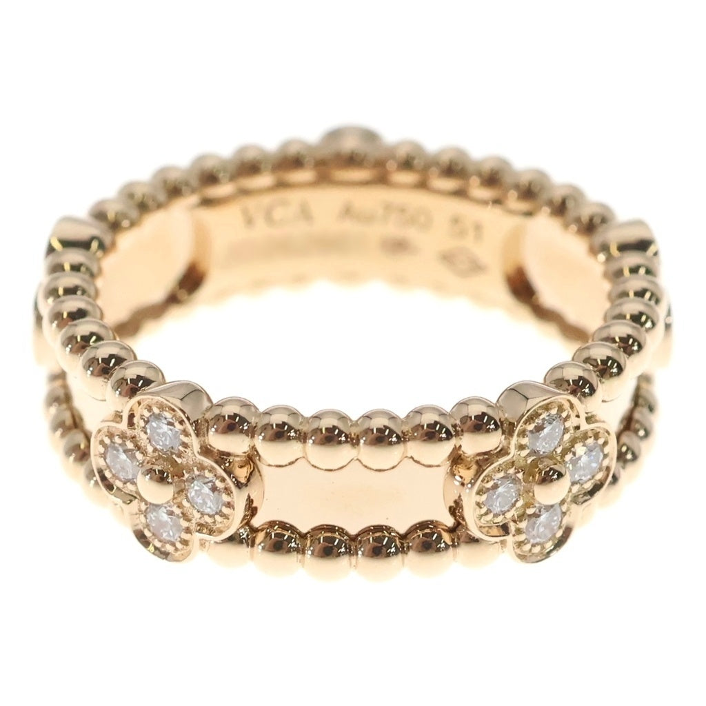 Van Cleef & Arpels(ヴァンクリーフアンドアーペル) ペルレ スウィート クローバー ダイヤリング ピンクゴールド K18PG #51 レディース