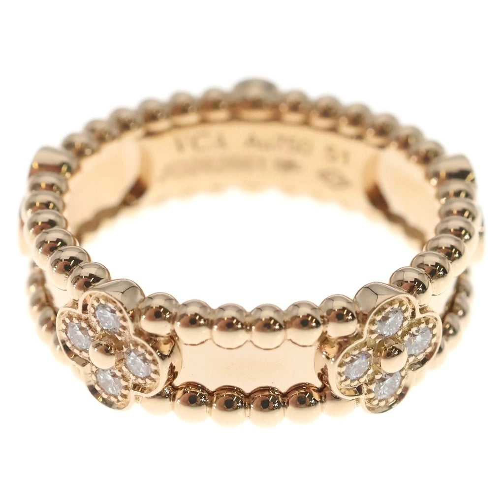 Van Cleef & Arpels(ヴァンクリーフアンドアーペル) ペルレ スウィート クローバー ダイヤリング ピンクゴールド K18PG #51 レディース