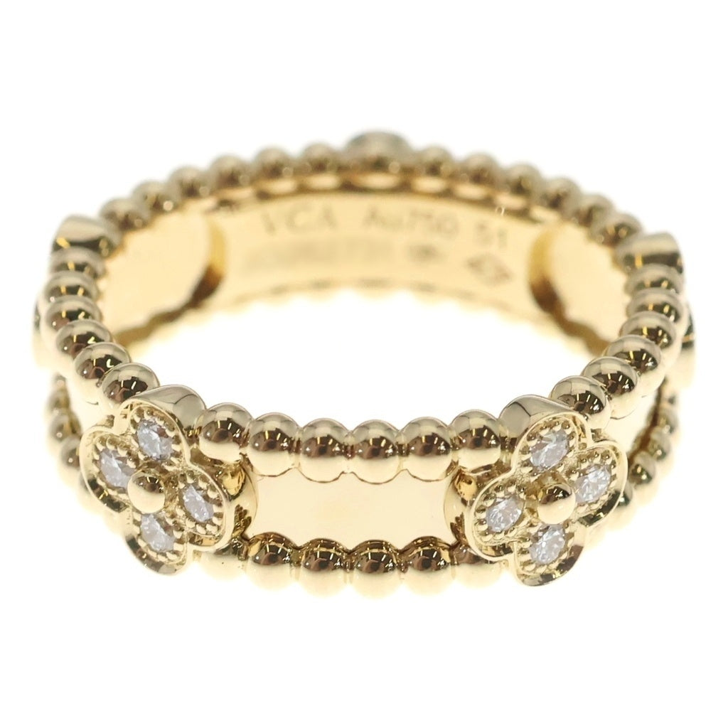 Van Cleef & Arpels(ヴァンクリーフアンドアーペル) ペルレ スウィート クローバー ダイヤリング イエローゴールド K18YG #51 レディース