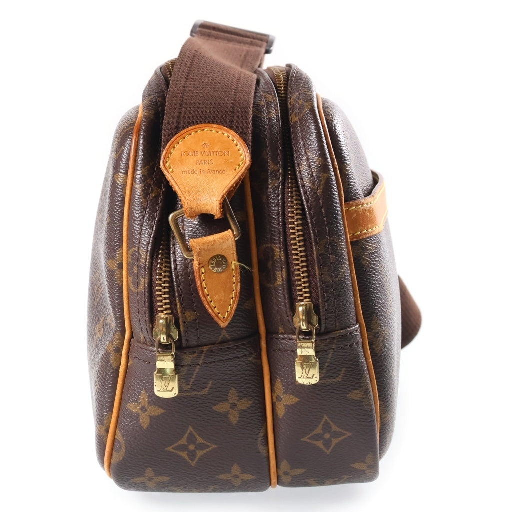 LOUIS VUITTON(ルイヴィトン) モノグラム リポーターPM ショルダーバッグ ブラウン レザー×PVC M45254 ゴールド金具 レディース