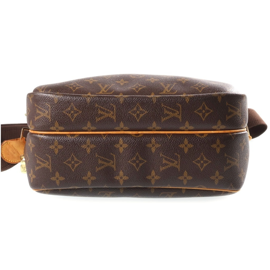 LOUIS VUITTON(ルイヴィトン) モノグラム リポーターPM ショルダーバッグ ブラウン レザー×PVC M45254 ゴールド金具 レディース