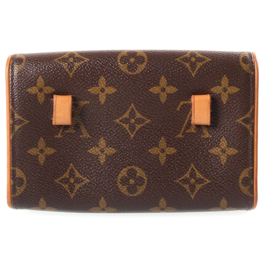 LOUIS VUITTON(ルイヴィトン) モノグラム ポシェット フロランティーヌ ショルダーバッグ ミニバッグ ブラウン レザー×PVC M51855 ゴールド金具 レディース