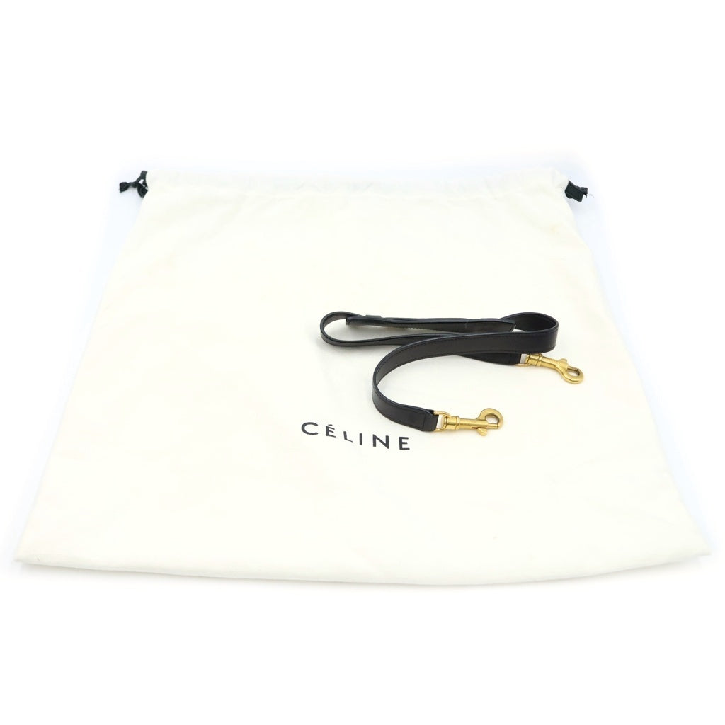 CELINE(セリーヌ) トラペーズ 2WAYハンドバッグ ショルダーバッグ ブラック×カーキ×パープル レザー ゴールド金具 レディース