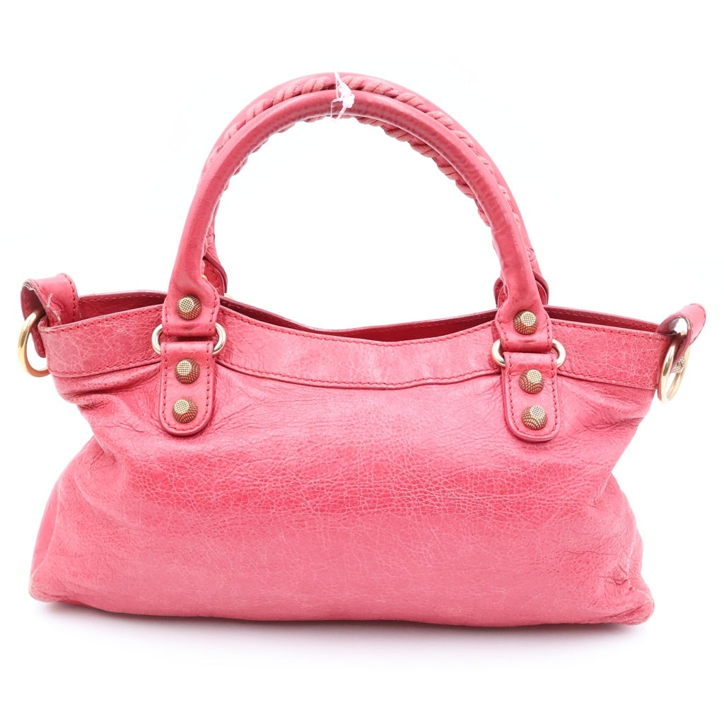BALENCIAGA(バレンシアガ) ジャイアント ファースト シティ 2WAYバッグ ハンドバッグ ショルダーバッグ ピンク レザー 285433 ゴールド金具 レディース
