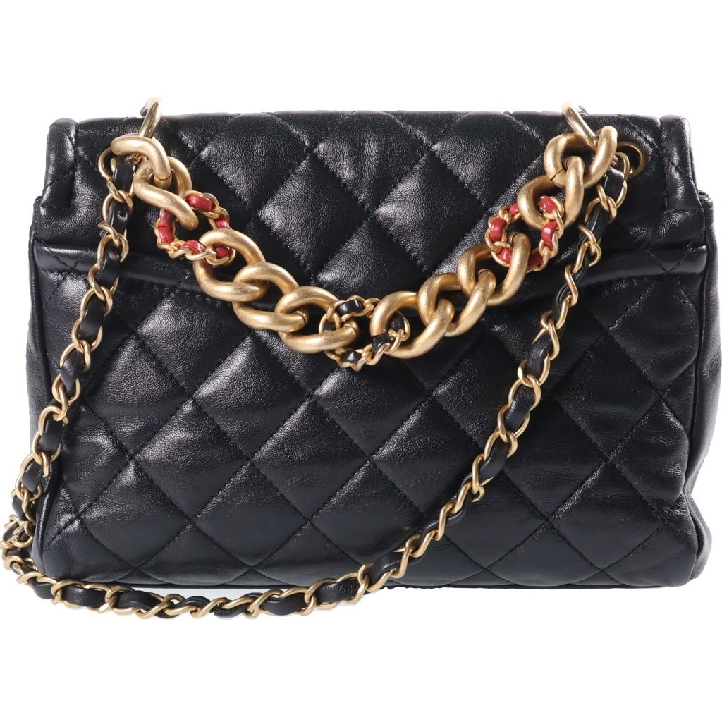 CHANEL(シャネル) マトラッセ チェーンショルダーバッグ ブラック ゴールド金具 ラムスキン AS0936 レディース