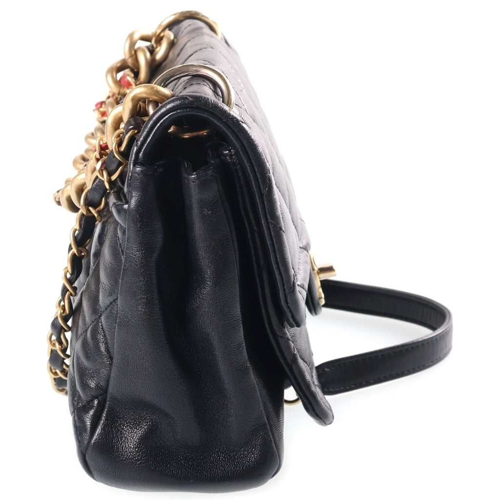 CHANEL(シャネル) マトラッセ チェーンショルダーバッグ ブラック ゴールド金具 ラムスキン AS0936 レディース