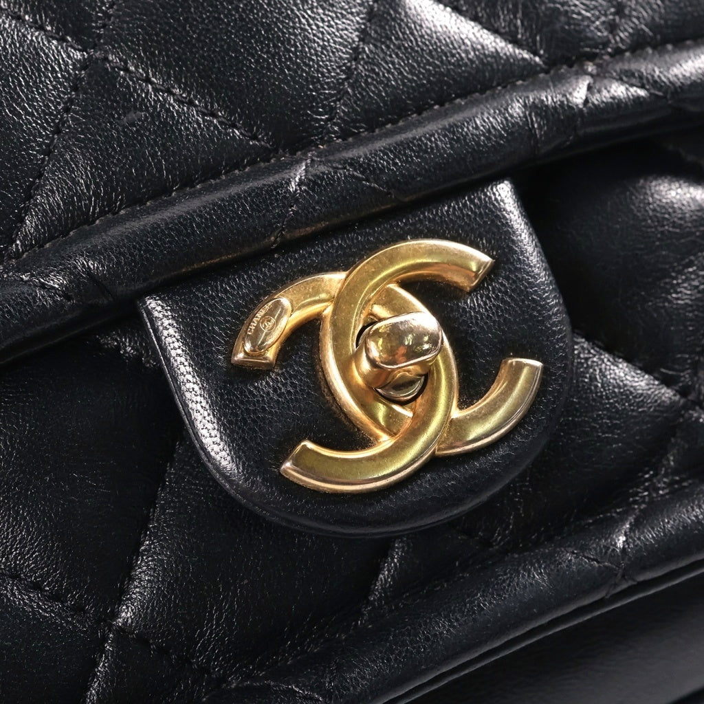 CHANEL(シャネル) マトラッセ チェーンショルダーバッグ ブラック ゴールド金具 ラムスキン AS0936 レディース