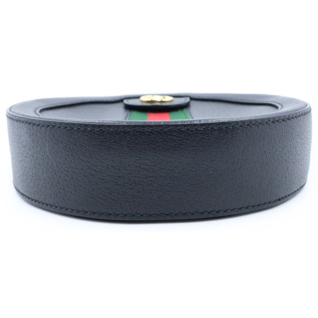 GUCCI(グッチ) オフィディア GGミニ ラウンド ショルダーバッグ ブラック キャンバス×レザー 550618 レディース