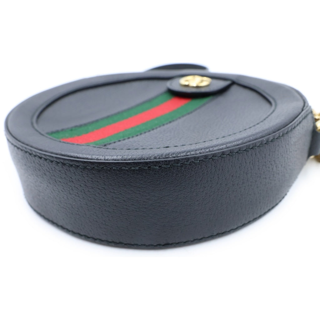 GUCCI(グッチ) オフィディア GGミニ ラウンド ショルダーバッグ ブラック キャンバス×レザー 550618 レディース