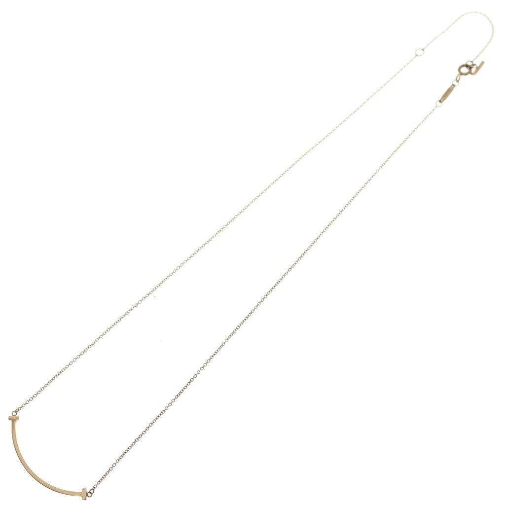 TIFFANY & Co.(ティファニー) Tスマイル スモール ネックレス ペンダント チェーン ピンクゴールド Au750 レディース