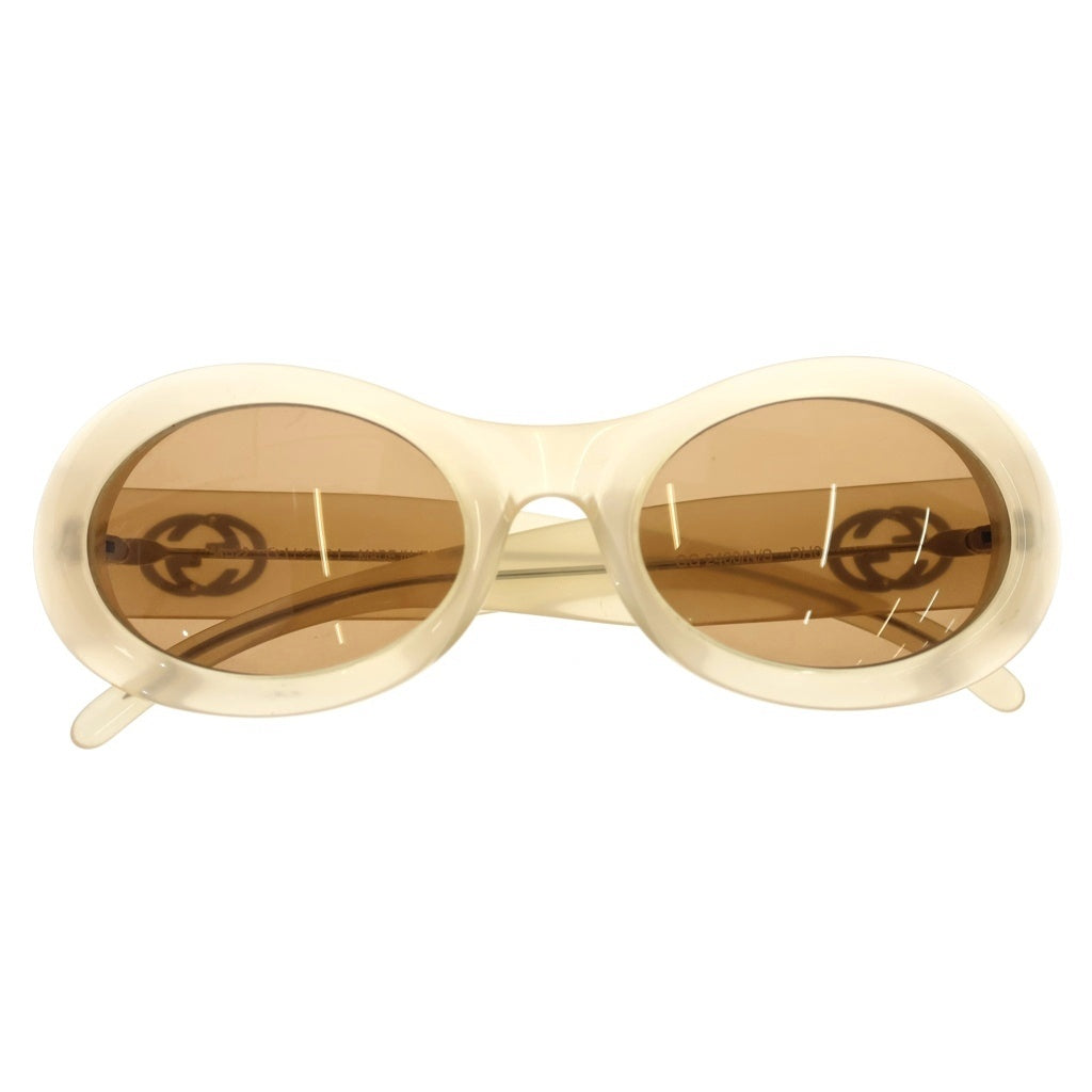 GUCCI(グッチ) GGロゴ オーバルフレームサングラス アイウェア アイボリー×ブラウン GG2400/N/S #54□22
