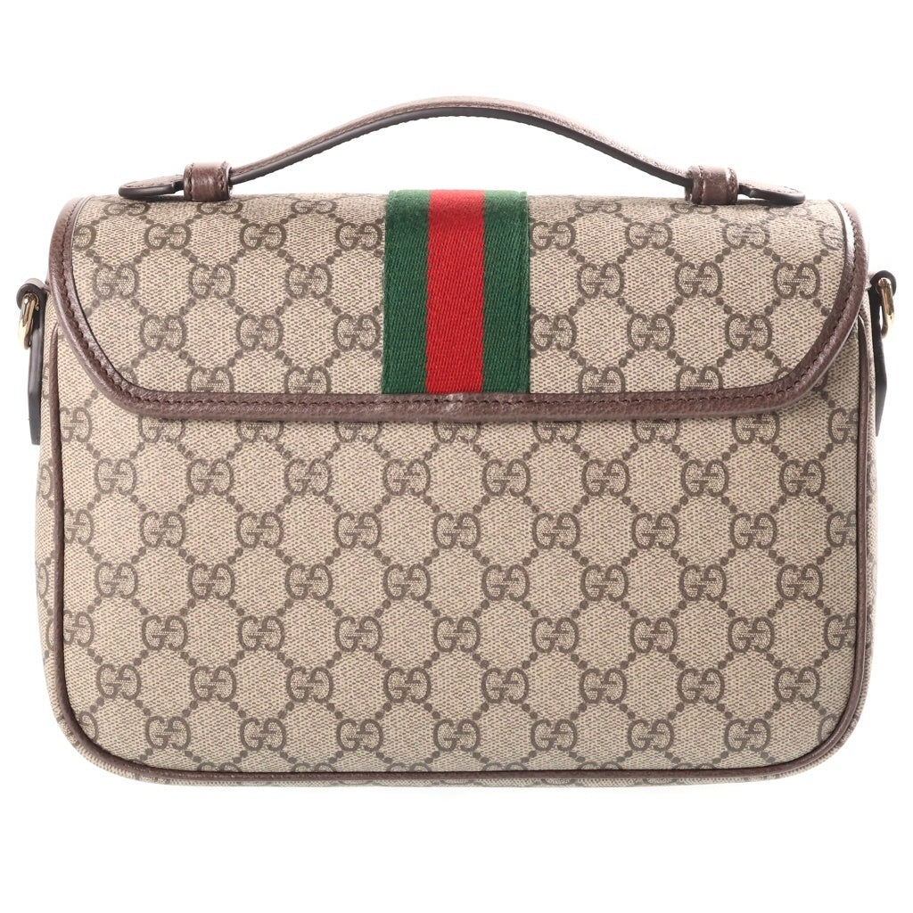 GUCCI(グッチ) オフィディア ミディアム 2WAYトップハンドルバッグ ショルダーバッグ ベージュ ブラウン レザー×PVC 836842 ゴールド金具 レディース