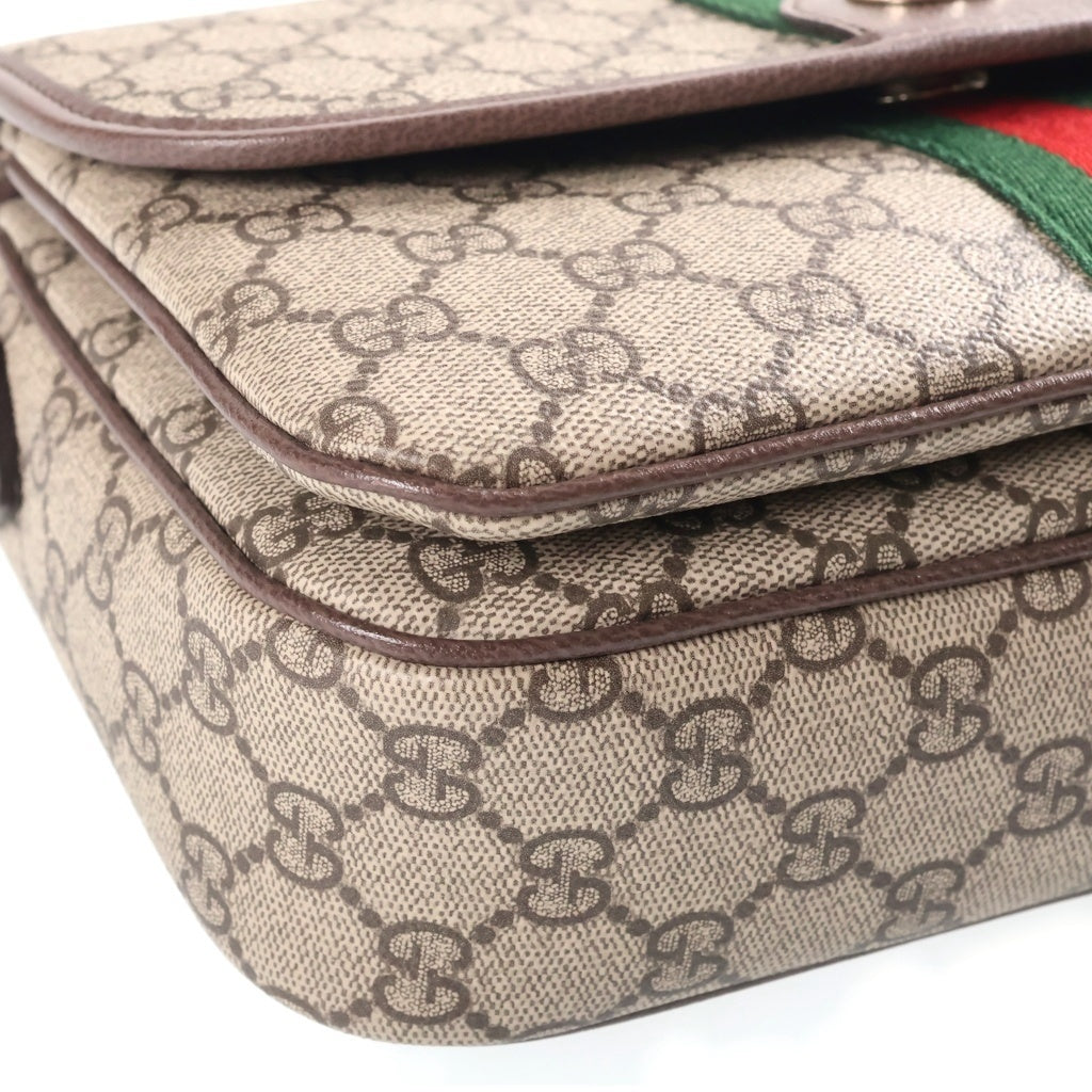 GUCCI(グッチ) オフィディア ミディアム 2WAYトップハンドルバッグ ショルダーバッグ ベージュ ブラウン レザー×PVC 836842 ゴールド金具 レディース