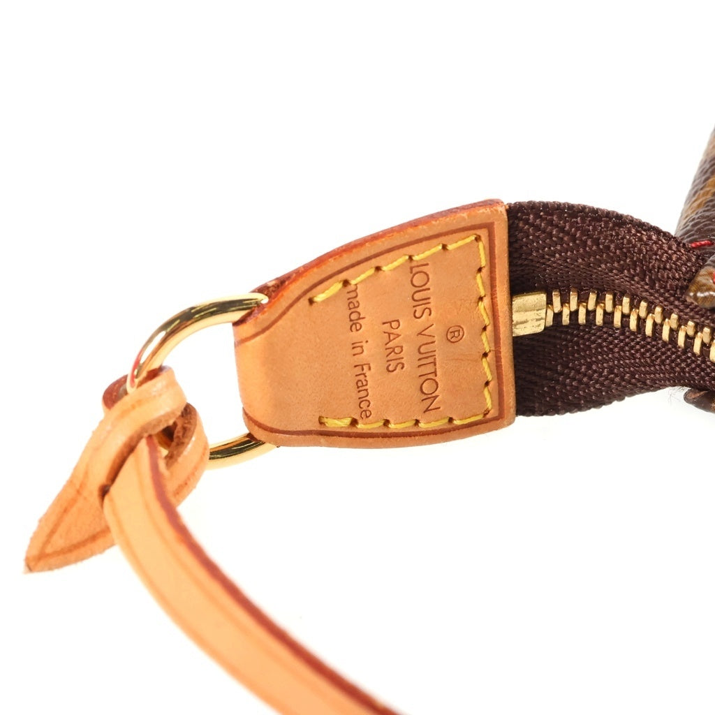 LOUIS VUITTON(ルイヴィトン) モノグラムチェリー ポシェットアクセソワール ミニハンドバッグ ブラウン レザー×PVC M95008 ゴールド金具 レディース