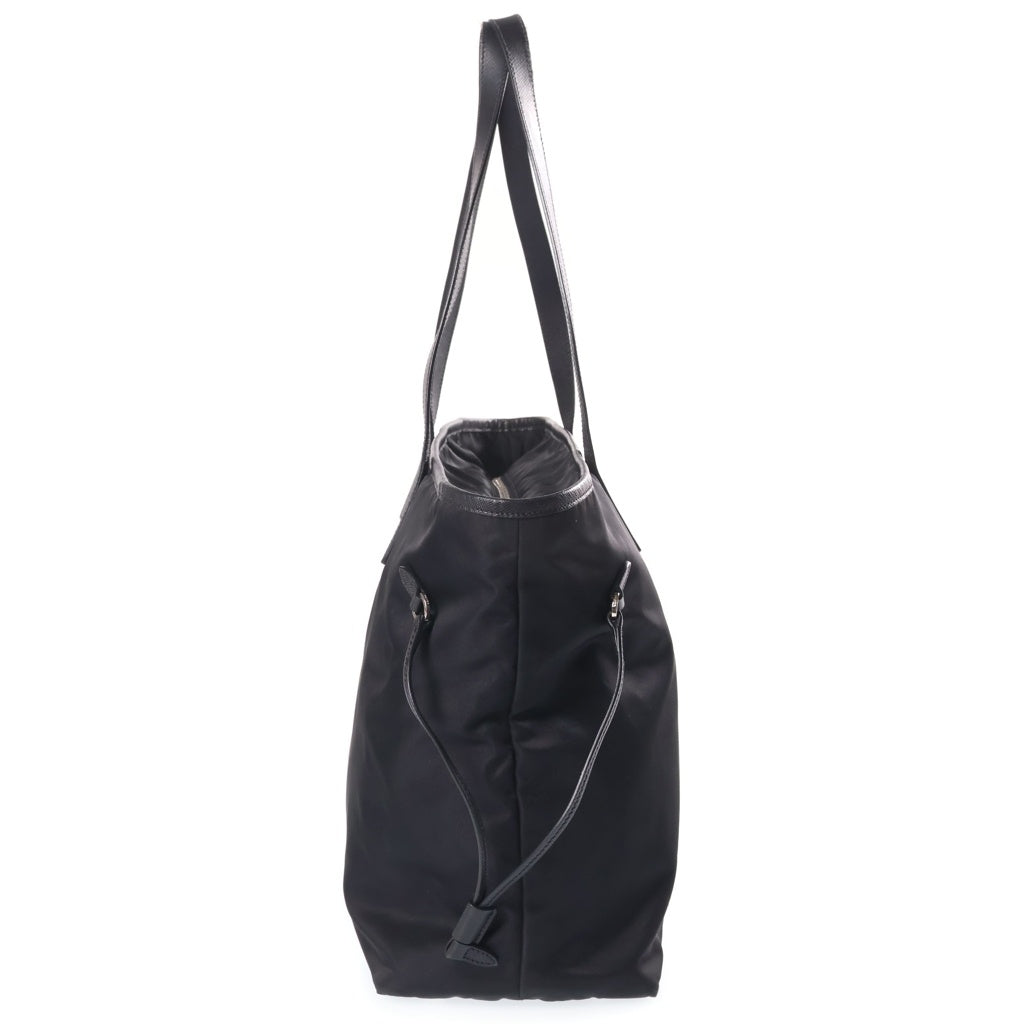 PRADA(プラダ) トライアングルロゴ トートバッグ ハンドバッグ ブラック サフィアーノ 1BG401 シルバー金具 レディース
