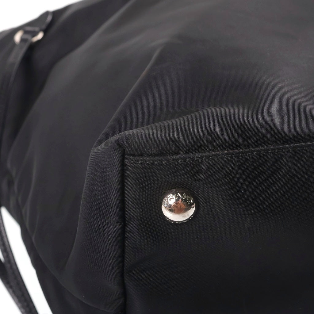 PRADA(プラダ) トライアングルロゴ トートバッグ ハンドバッグ ブラック サフィアーノ 1BG401 シルバー金具 レディース