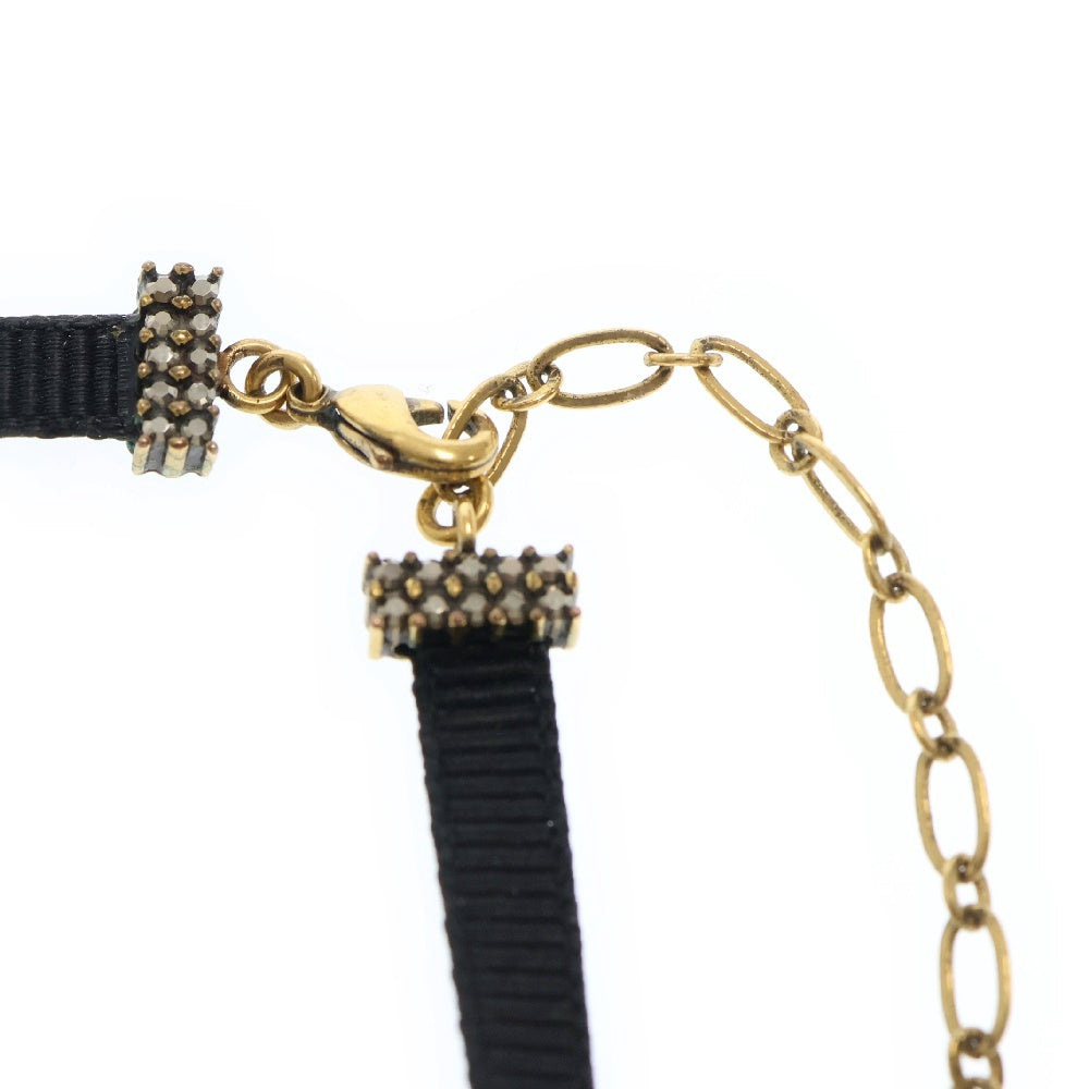 DIOR(ディオール) メタルスター CDロゴ チョーカー ネックレス ゴールド×ブラック レディース