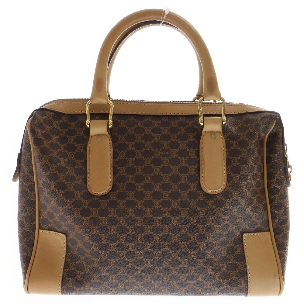 CELINE(セリーヌ) マカダム柄ミニレザーボストンバッグ ブラウン レディース