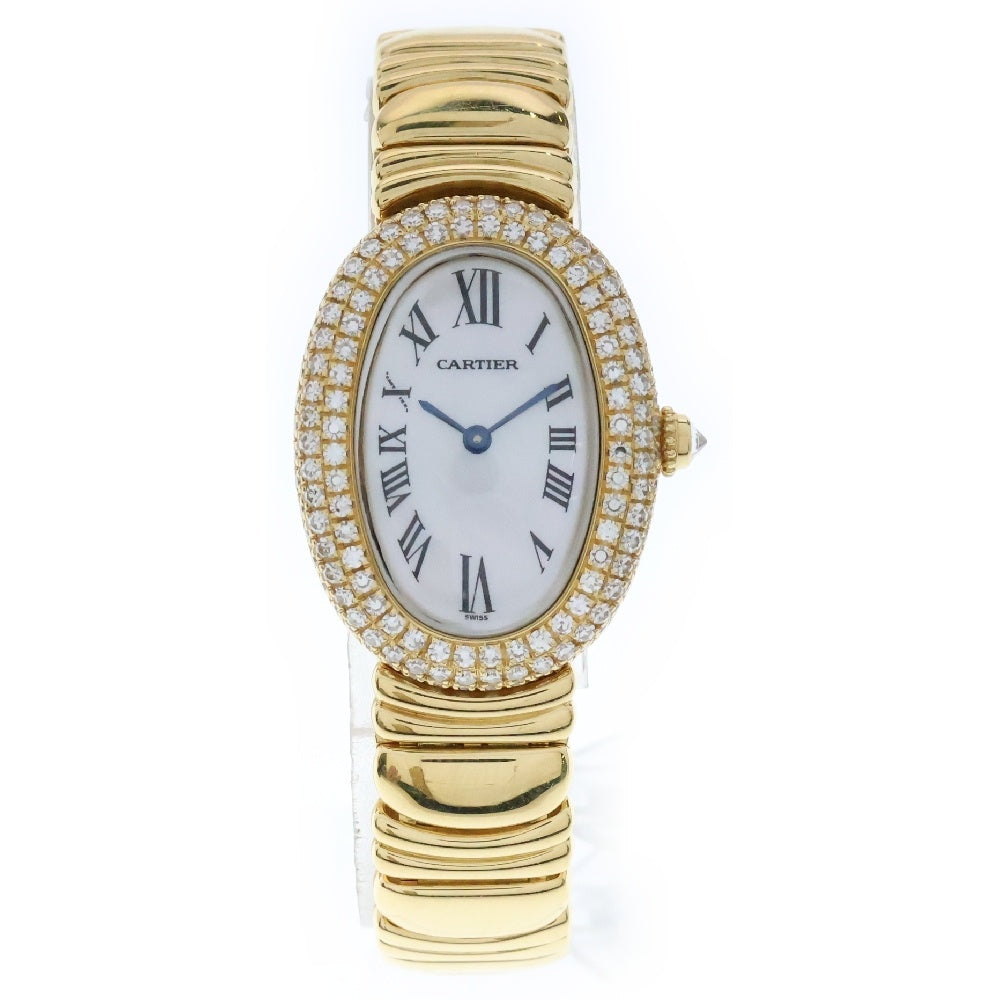 Cartier(カルティエ) ベニュワール 1920 ベゼルダイヤモンド ホワイトシェル文字盤 Au750YG/QZ イエローゴールド クォーツ 腕時計 レディース