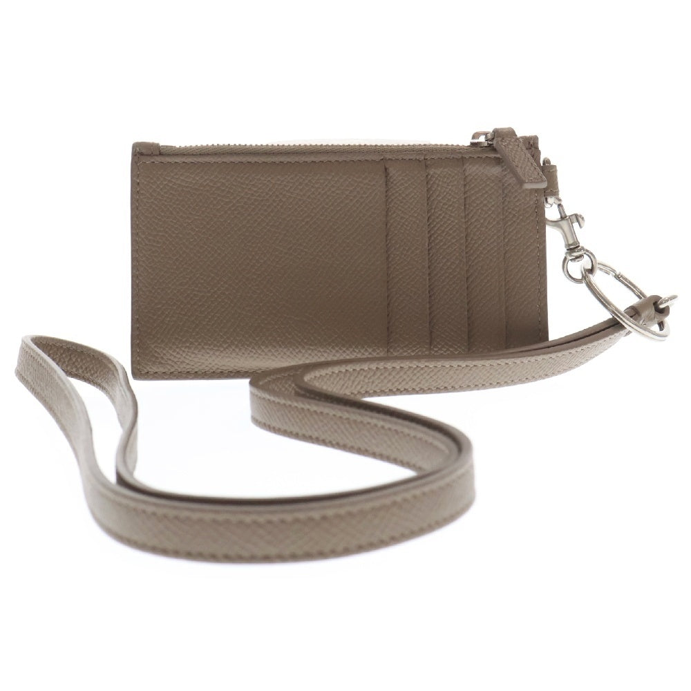 BALENCIAGA(バレンシアガ) CASH ストラップ付 ロゴ レザー カードケース コインケース ブラウン 594548