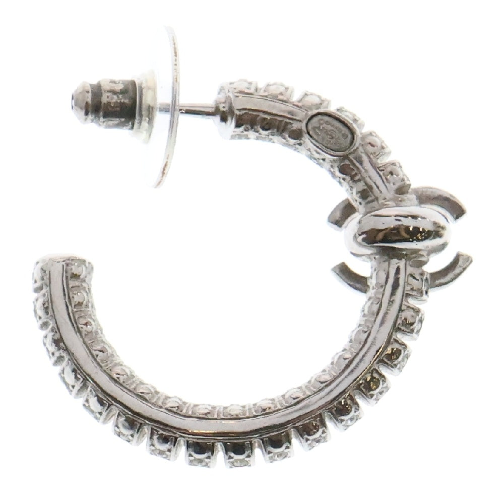 CHANEL(シャネル) ココマーク フープ ピアス ラインストーン メタル シルバー A23P アクセサリー