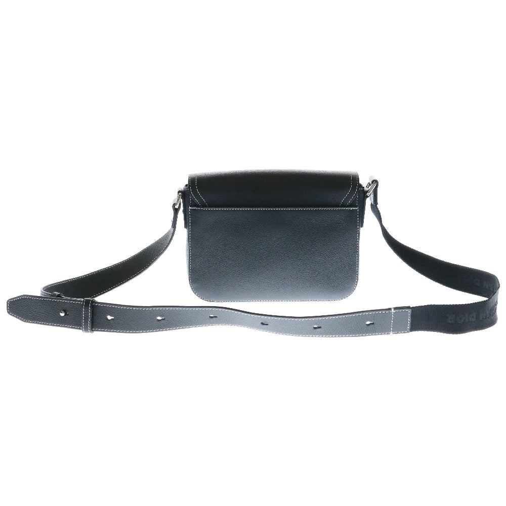 Christian Dior(クリスチャンディオール) Saddle サドル フラップ付 カーフスキン メッセンジャーバッグ ショルダーバッグ ブラック 1ADPO049YKK_H00N