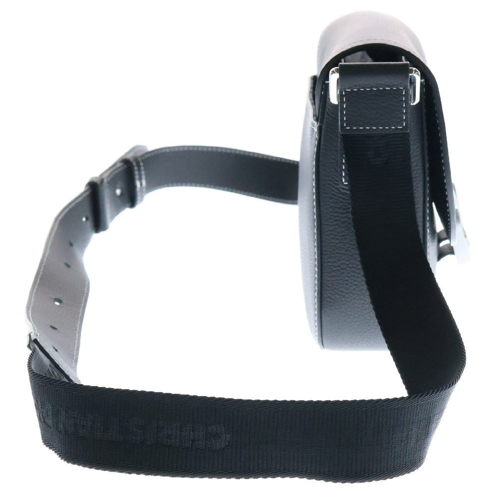Christian Dior(クリスチャンディオール) Saddle サドル フラップ付 カーフスキン メッセンジャーバッグ ショルダーバッグ ブラック 1ADPO049YKK_H00N