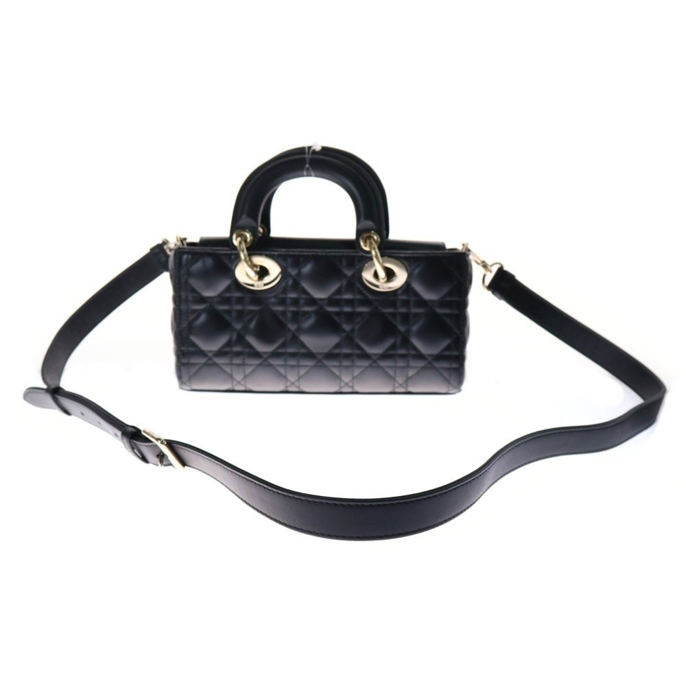 Christian Dior(クリスチャンディオール) Lady D-Joy レディーディージョイ 2WAY レザー ハンドバッグ ショルダーバッグ スモール ブラック レディース
