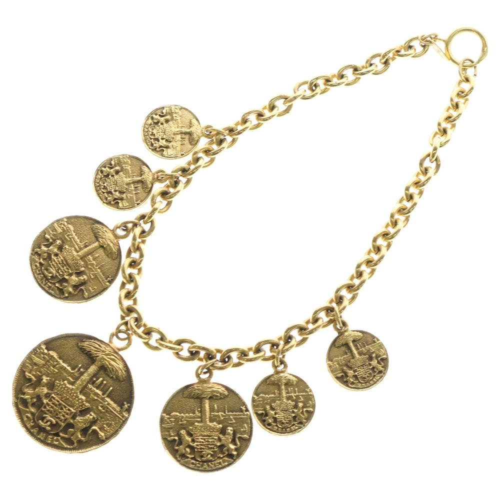 CHANEL(シャネル) ヴィンテージコインネックレス ライオン ゴールド