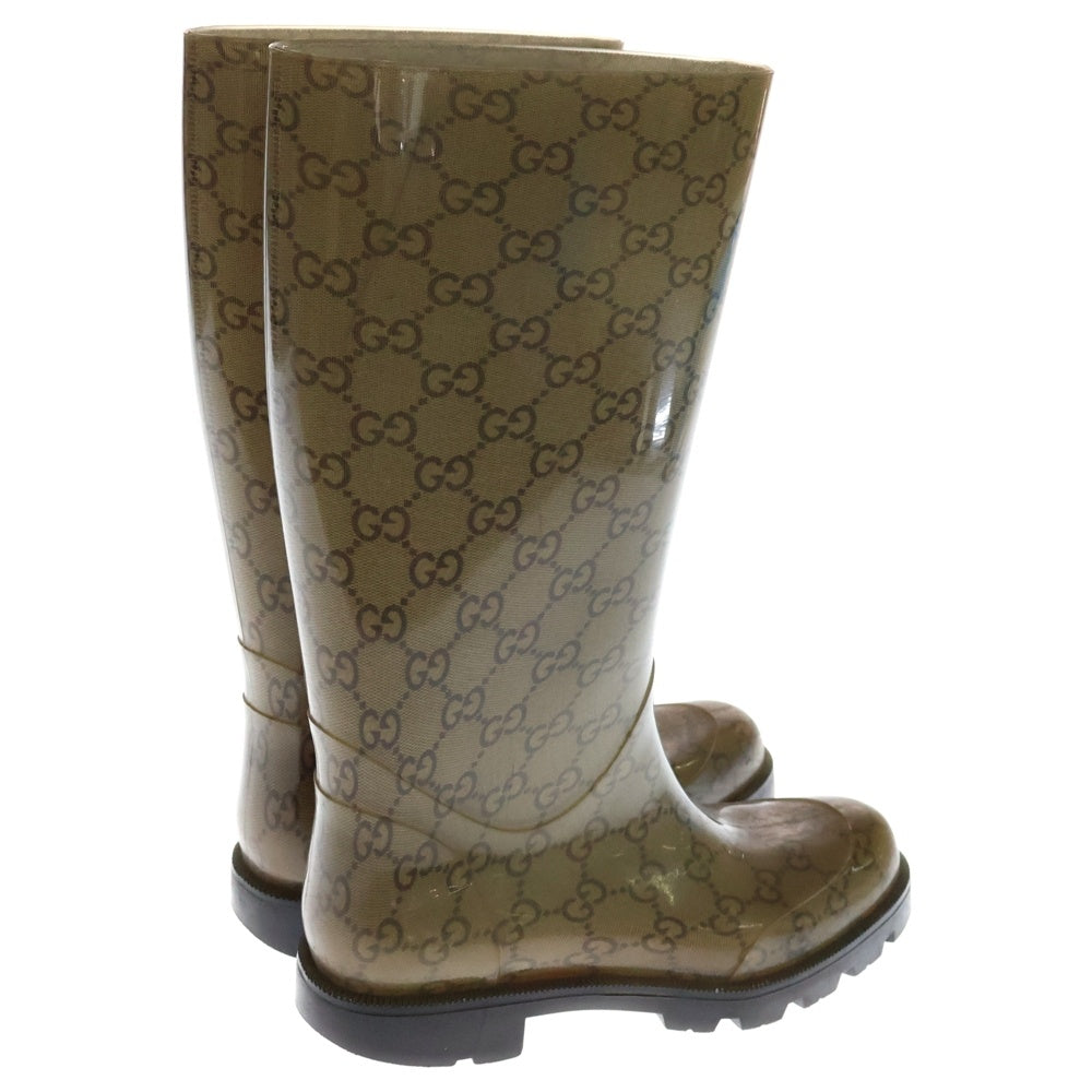 GUCCI(グッチ) GG 総柄 レインブーツ レインシューズ ブラウン ベージュ レディース 35