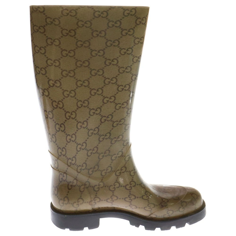 GUCCI(グッチ) GG 総柄 レインブーツ レインシューズ ブラウン ベージュ レディース 35